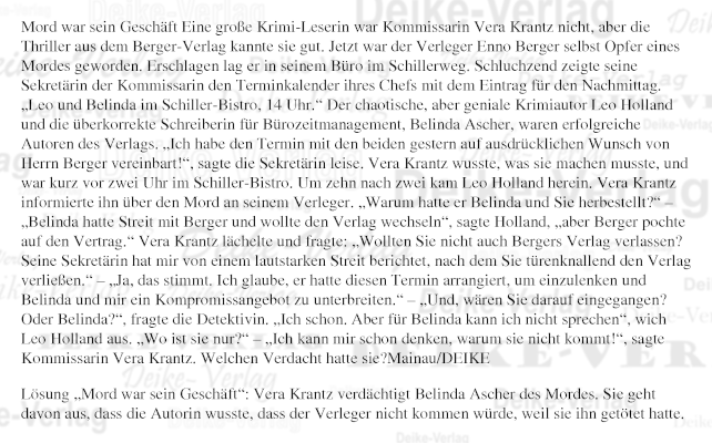 Mord war sein Geschäft (Vera Krantz) 201609