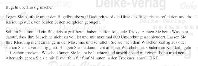 Bügeln überflüssig machen