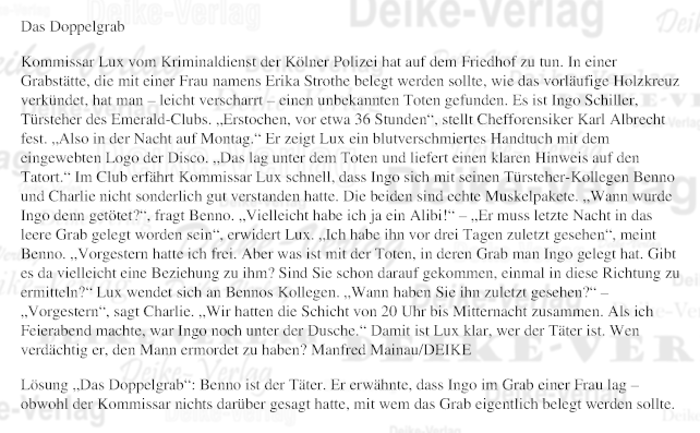 Das Doppelgrab (Kommissar Lux)