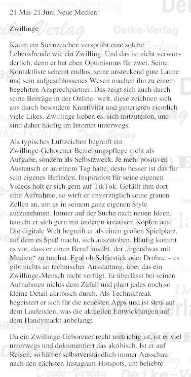 Sternzeichencharakteristiken: Zwillinge (Musik)