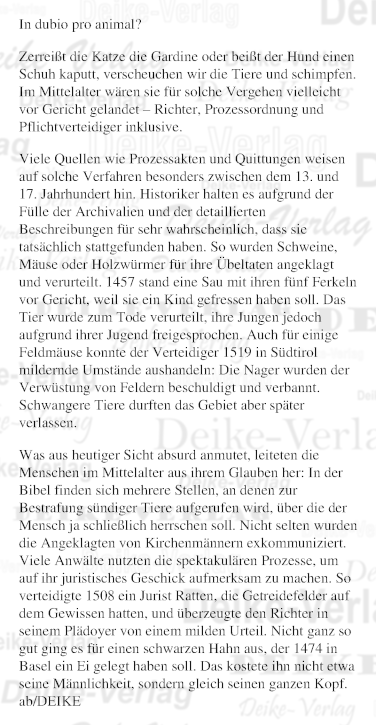 In dubio pro animal?