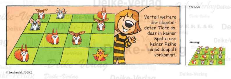 Tiere im Quadrat - Irmi die Rätselbiene KW 1226