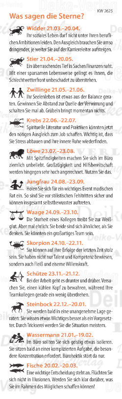 Wochenhoroskop KW 2625