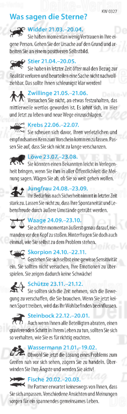 Wochenhoroskop KW 0327