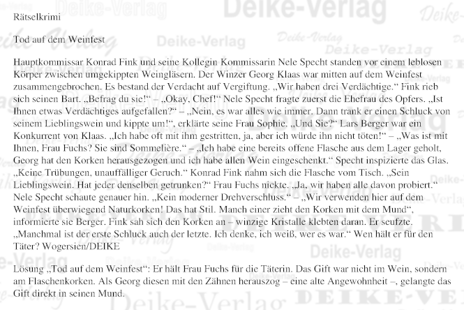 Tod auf dem Weinfest (Fink und Specht)