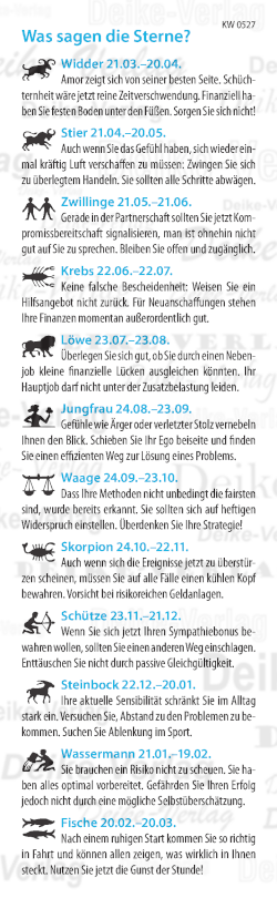 Wochenhoroskop KW 0527