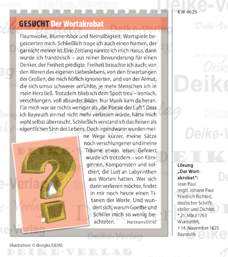 Jean Paul - Personenrätsel KW 4625