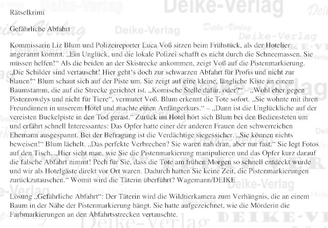 Gefährliche Abfahrt (Liz Blum)