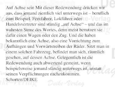 Auf Achse sein