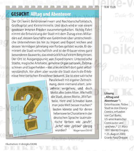 Entenhausen (Texträtsel) KW 1326