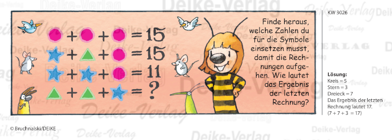 Rechnen - Irmi die Rätselbiene KW 3026