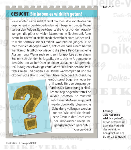 Brexit - Personenrätsel KW 2626