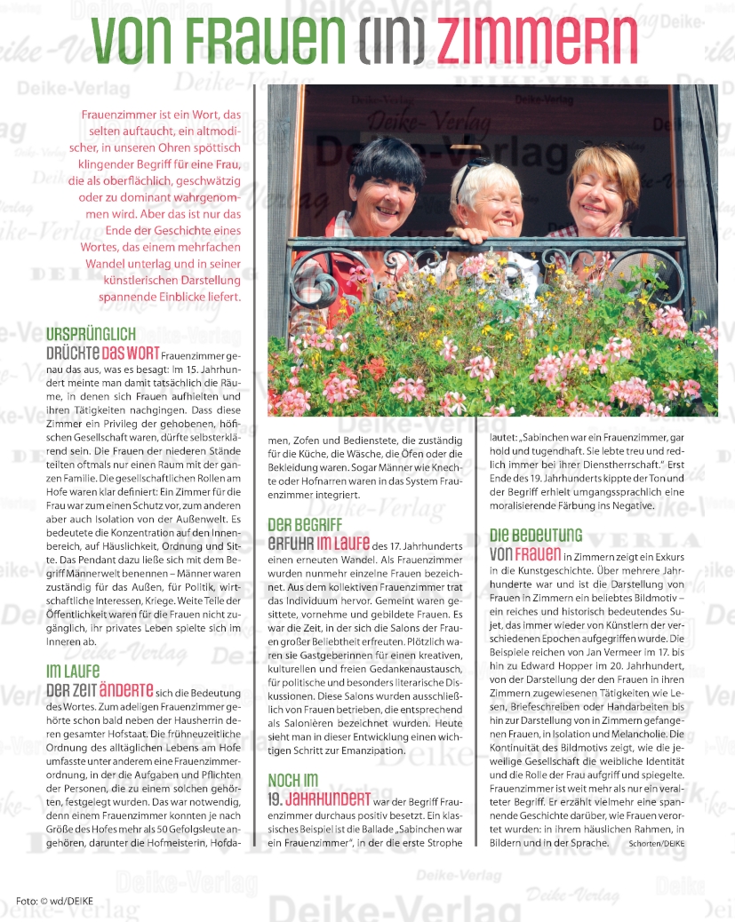 Von Frauen (in) Zimmern