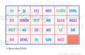 Sahest du nie die Schönheit im Augenblick des Leidens - Rösselsprung Sahest du nie die Schönheit im Augenblick des Leidens - Rösselsprung