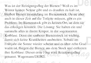 Was ist der Reinigungsflug der Bienen?