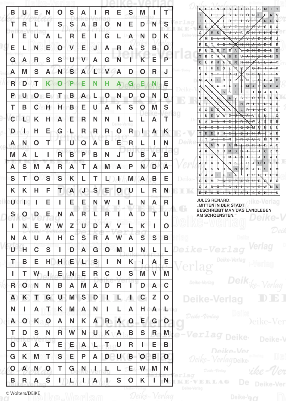 Hauptstädte - Buchstabensalat