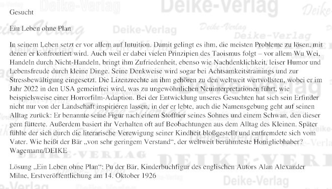 Pu der Bär - Texträtsel KW 4126