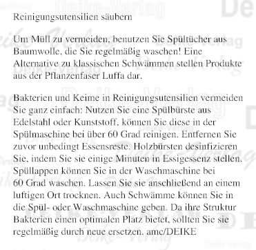 Reinigungsutensilien säubern