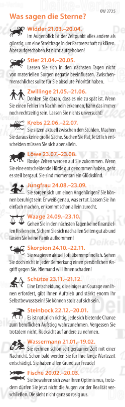 Wochenhoroskop KW 2725