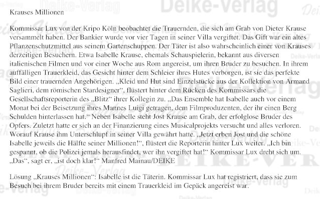 Krauses Millionen (Kommissar Lux)