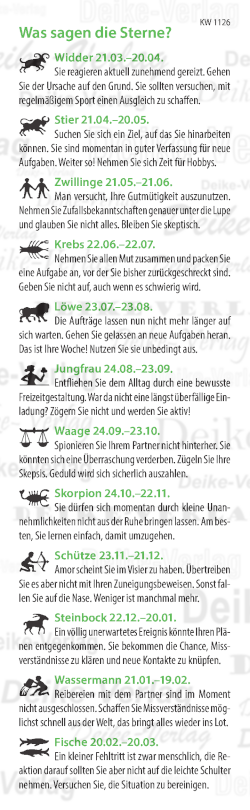 Wochenhoroskop KW 1126