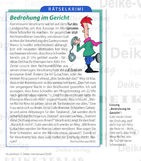 Bedrohung im Gericht (Vera Krantz Rätselkrimis) 1711