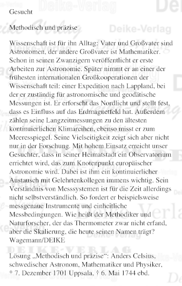 Anders Celsius - Personenrätsel KW 4826