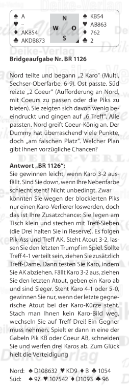 Bridgeaufgabe KW 1126