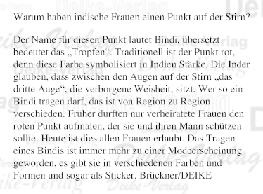 Warum haben indische Frauen einen Punkt auf der Stirn?