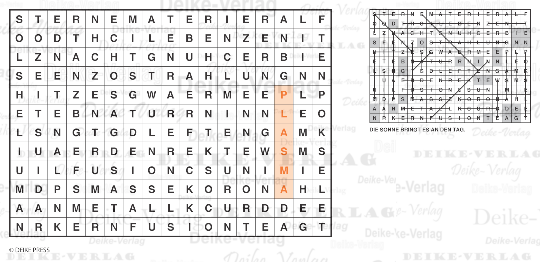 Sonne - Buchstabensalat