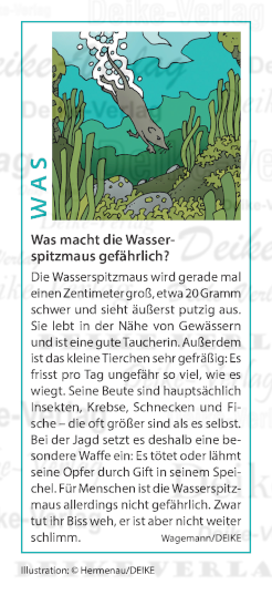 Was macht die Wasserspitzmaus gefährlich?