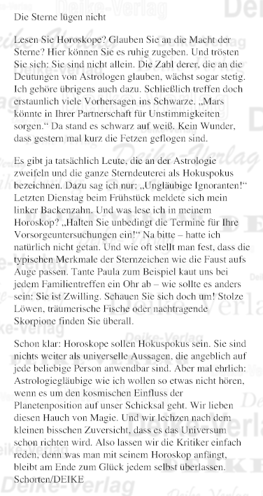 Die Sterne lügen nicht