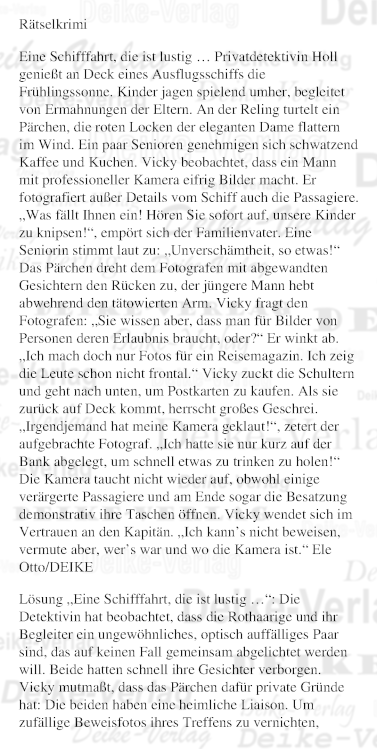 Eine Schifffahrt die ist lustig (Vicky Holl)