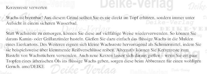 Kerzenreste verwerten