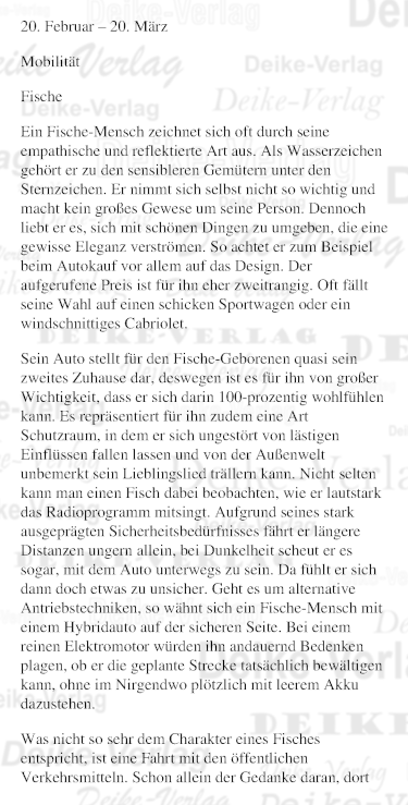 Sternzeichencharakteristiken: Fische (Mobilität)