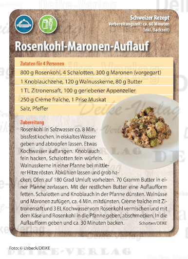 Rosenkohl-Maronen-Auflauf
