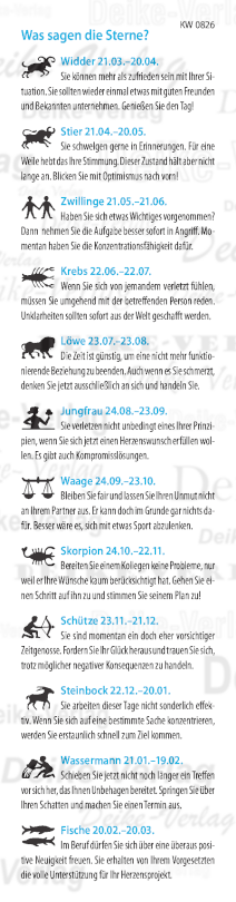 Wochenhoroskop KW 0826
