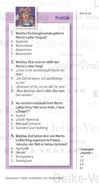 Martin Luther King - Quiz 4124