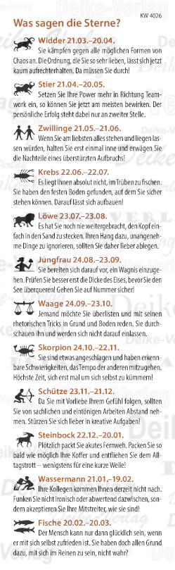 Wochenhoroskop KW 4026