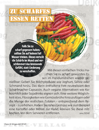 Zu scharfes Essen retten