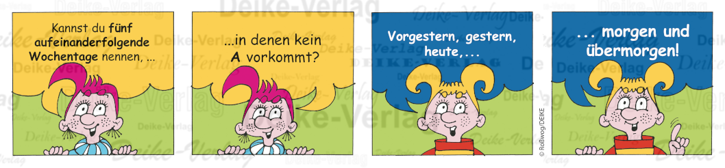 Wochentage mit A - Die Pfiffigs