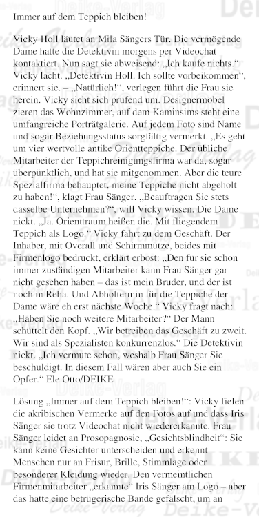 Immer auf dem Teppich bleiben (Vicky Holl)