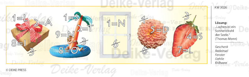 Lachen ist ein Sonnenstrahl der Seele - Rebus KW 3026