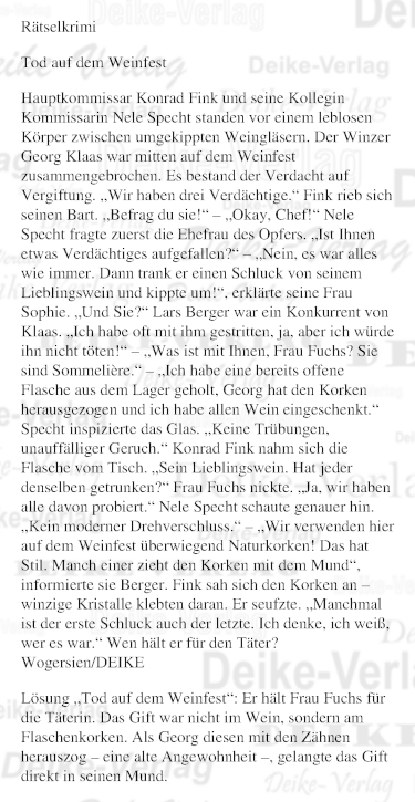 Tod auf dem Weinfest (Fink und Specht)