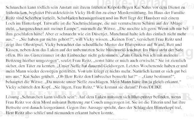 Schnarchen kann tödlich sein (Vicky Holm)