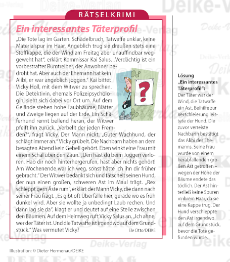 Ein interessantes Täterprofil (Ratekrimi)