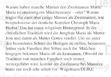 Warum haben manche Männer den Zweitnamen Maria?