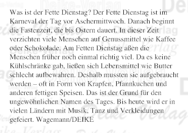 Was ist der Fette Dienstag?