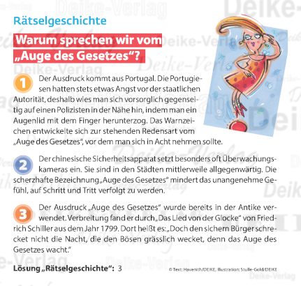 Auge des Gesetzes - Rätselgeschichte