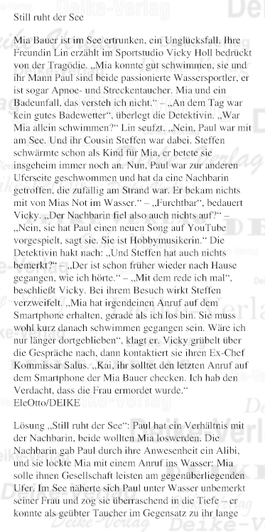 Still ruht der See (Vicky Holl)